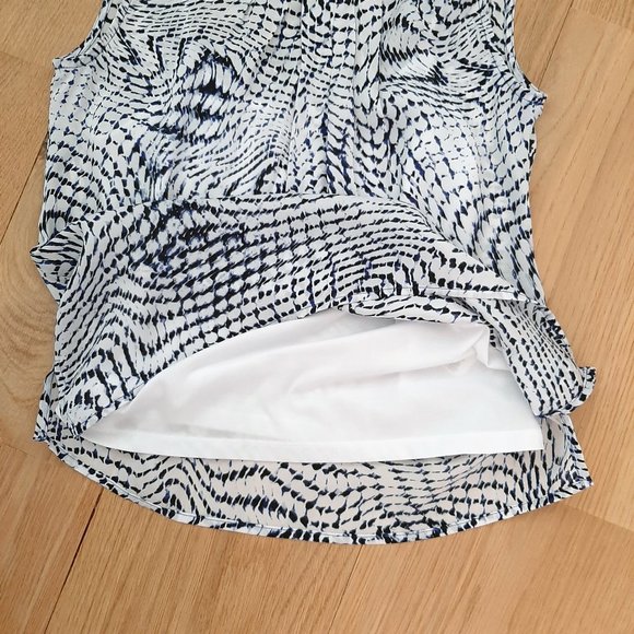 NWT Liz Claiborne Sleeveless Top, Built-in Camisole, Navy & White, PXS/0P/2P/4P - Picture 5 of 7